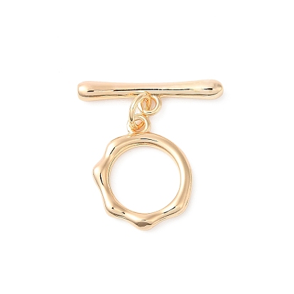 Brass Toggle Clasps, Textured Ring, Nickel Free