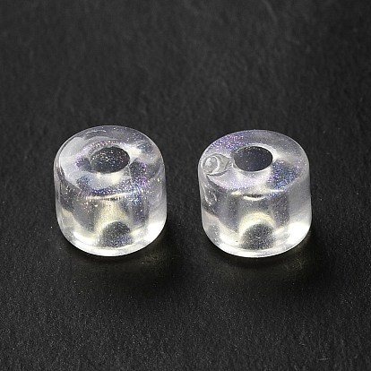 Transparent Acrylic Beads, with Silver Powder, Column