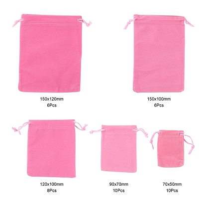 5 Style Rectangle Velvet Pouches, Candy Gift Bags Christmas Party Wedding Favors Bags