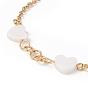 Synthetic Shell Heart Link Bracelet, Ion Plating(IP) 304 Stainless Steel Jewelry for Women