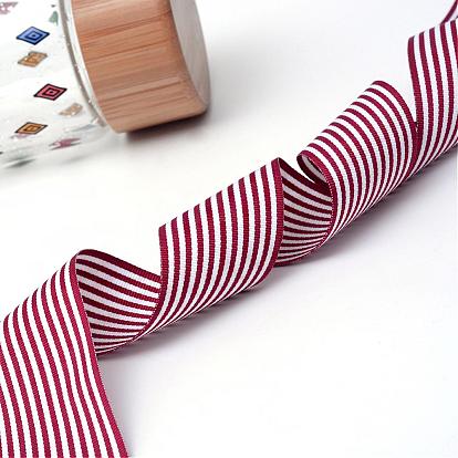 Striped Polyester Grosgrain Ribbon, 1-1/2 inch(38mm), about 100yards/roll(91.44m/roll)