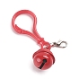 Plastic Keychain, with Plastic Clips Lobster Claw Hooks, Platinum Plated Zinc Alloy Clasps and Iron Bell