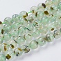 Natural Prehnite Beads Strands, Round, Pale Green, Hole: 1mm