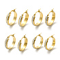 Aretes de aro con diamantes de imitación de cristal, 304 joyas de acero inoxidable para mujer