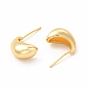 Rack Plating Brass Small Bean Stud Earrings for Women, Cadmium Free & Lead Free
