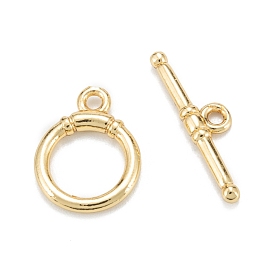 Brass Toggle Clasps, Long-Lasting Plated, Ring