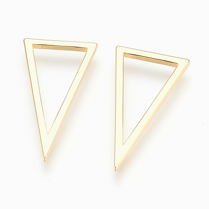 Brass Linking Rings, Lead Free & Cadmium Free & Nickel Free, Long-Lasting Plated, Triangle
