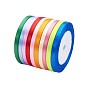 Ruban de satin, 1/4 pouces (6 mm), 25yards / roll (22.86m / groupe), 10 rouleaux / groupe, 250 yards / groupe