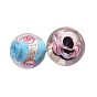 Main feuille de perles de verre de Murano en argent, fleur intérieure, ronde