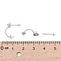 925 conclusions de boucles d'oreille en argent sterling, avec tasse bélière clou, pour perles demi-forage, 15x6x9mm, pin: 0.6 mm