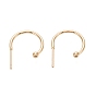 304 Stainless Steel C-shaped Hoop Circle Ball Stud Earrings, with 316 Surgical Stainless Steel Pin
