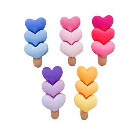 Valentine's Day Opaque Resin Decoden Cabochons, Triple Heart