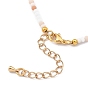 Beaded Necklaces, with Brass Beads, Glass Beads, Natural Pearl Beads and 304 Stainless Steel Lobster Claw Clasps, Golden