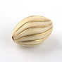 Perles acryliques de placage ovale, métal doré enlaça, 22.5x15x15mm, trou: 2 mm, environ 179 pcs / 500 g