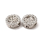 Alloy Slide Charms, with Crystal Rhinestone, Flat Round with Tree of Life