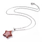 Natural & Synthetic Gemstone Pendant Necklaces, with Brass Chains, Star