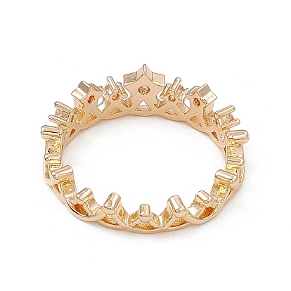 Прозрачное кубическое кольцо из циркония со звездой в виде короны на палец, стеллаж для латунных украшений для женщин