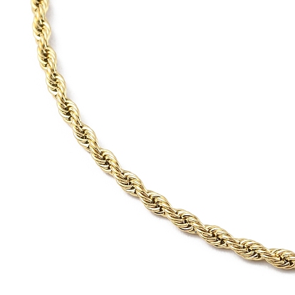 Placage ionique (ip) 304 collier de chaîne de corde en acier inoxydable pour hommes femmes
