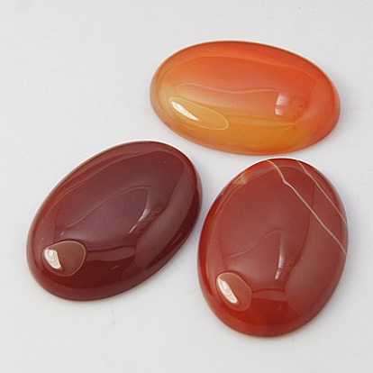 Cabochons de pierres fines, agate rouge, ovale