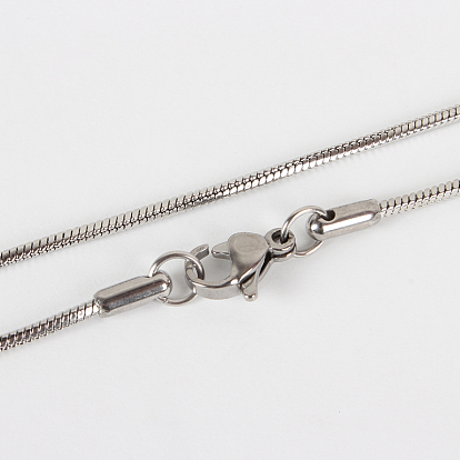 304 Stainless Steel Snake Chain Necklace Making, with Lobster Claw Clasps, 17.7 inch (450mm)