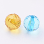 Transparent Acrylic Beads,  Faceted Round