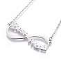 304 Stainless Steel Pendant Necklaces, with Cable Chains, Infinity with Word Best Friend