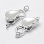 925 Sterling Silver Box Clasps, with 925 Stamp, Heart