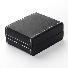 Square Imitation Leather Necklaces Boxes, 8.3x7x3.7cm
