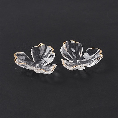 Transparentes bouchons acrylique de perles, couleur ab , Flower 3 pétales