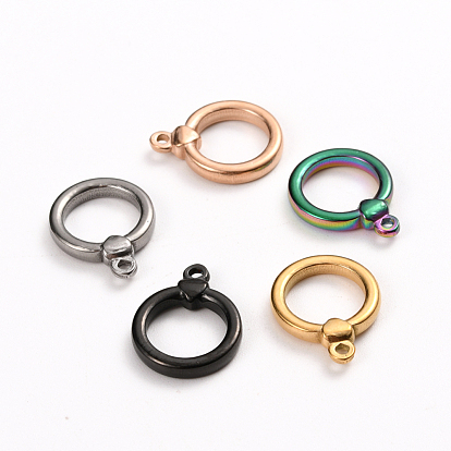 Ion Plating(IP) 304 Stainless Steel Toggle Clasps Parts, Ring