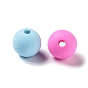 Opaque Acrylic Beads, Frosted, Round