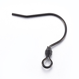 Stainless Steel Earring Hooks, with Horizontal Loop