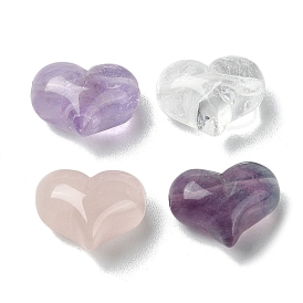 Natural Mixed Gemstone Beads, Heart