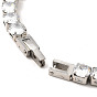 Bracelet de tennis en zircone cubique transparente, 304 bracelet chaîne à maillons en acier inoxydable pour femme