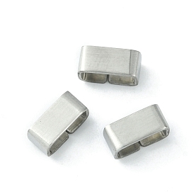 Drawing 304 Stainless Steel Slide Charms/Slider Beads, For Leather Cord Bracelets Making, Rectangle