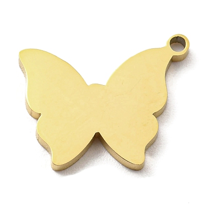 Placage ionique (ip) 316l pendentifs chirurgicaux en acier inoxydable, charme de papillon