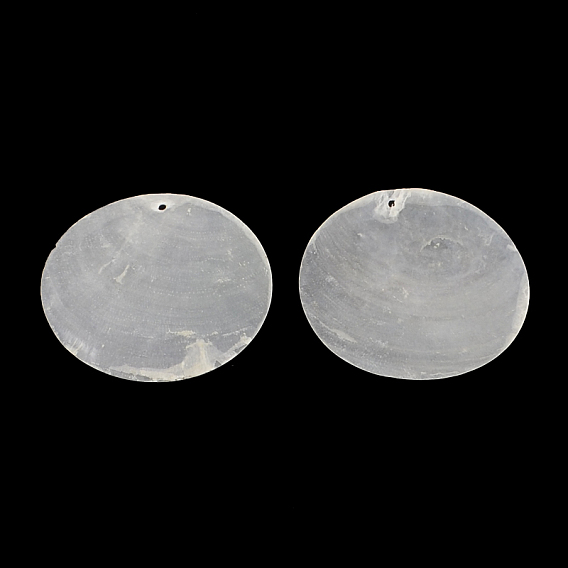 Planas pendientes de concha capiz ronda, 50x0.5~1 mm, agujero: 2 mm