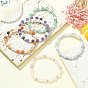 Pulsera elástica con cuentas de perlas de plástico ABS y piedras preciosas naturales mezcladas