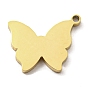 Placage ionique (ip) 316l pendentifs chirurgicaux en acier inoxydable, charme de papillon