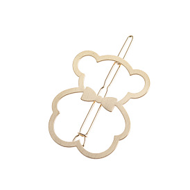 Bear Alloy Hollow Geometric Hair Pin, Ponytail Holder Statement, Hair Accessories for Women Girls
