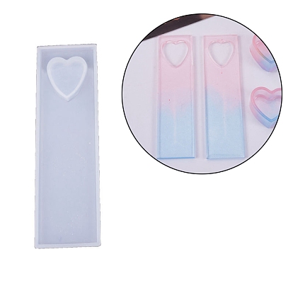 Silicone Bookmark Molds, Resin Casting Molds, For UV Resin, Epoxy Resin Jewelry Making, Heart
