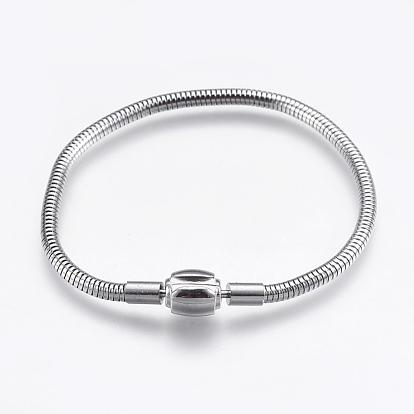304 fabrication de bracelet de chaînes de style européen en acier inoxydable, avec des agrafes