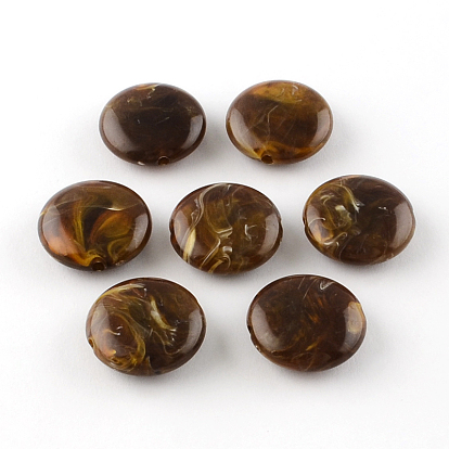 Плоские круглые имитация драгоценных камней акриловые бусины, 22x8.5 мм, Отверстие : 2 мм , около 190 шт / 500 г