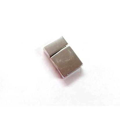 Alloy Magnetic Clasps with Glue-in Ends, Rectangle, 13x20x6.5mm, Hole: 3x10mm