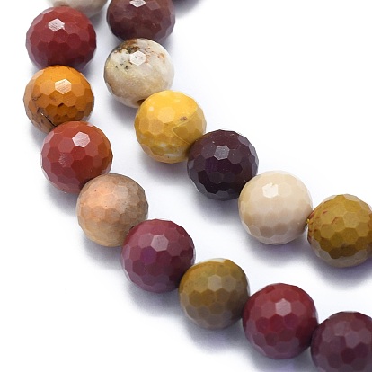 Mookaite naturelles brins de perles, ronde, à facettes (128 facettes)