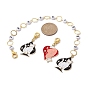 5Pcs Cat & Playing Card Alloy Enamel Knitting Row Counter Chains & Locking Stitch Markers Kits