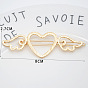 Alloy Geometric Hair Barrettes, Frog Buckle Hairpin for Women, Girls, Heart with Wing