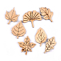 50Pcs Plant Theme Unfinished Wood Leaf Shaped Cutouts, DIY Painting Supplies