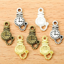 Support pendentif de strass en alliage de style tibétain, charme d'horloge