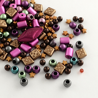 Perles acryliques mixtes, 6~28x6~15x3~8mm, Trou: 1~4mm